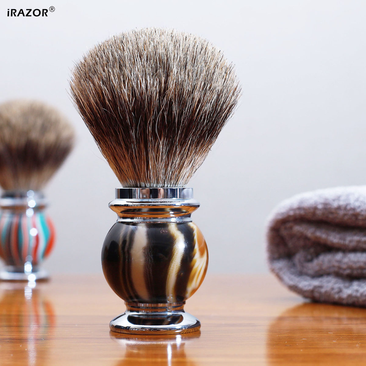 Men Grooming Hygiene - แปรงโกนหนวด iRAZOR Silvertip สำหรับผู้ชาย, ขนแปรงนุ่มพิเศษ หนาแน่น
