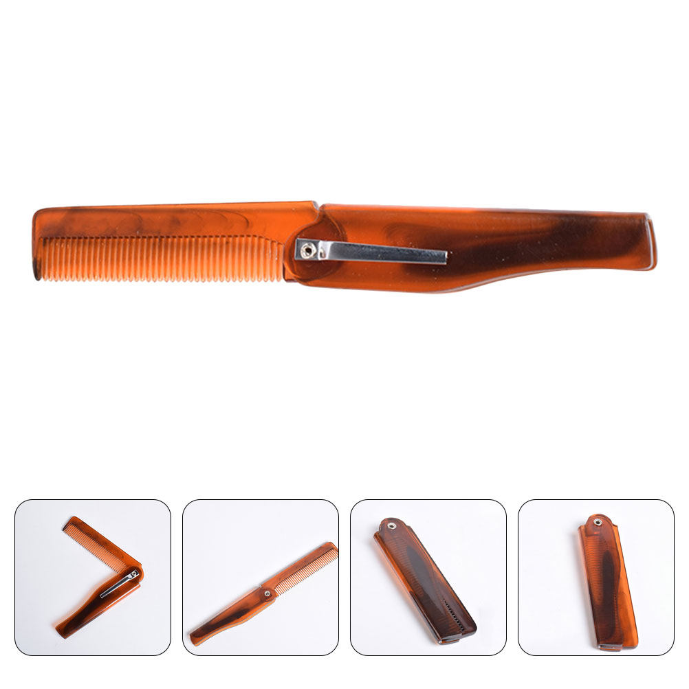 Grooming Men'S Hair - หวีพับได้สำหรับผู้ชาย หวีพกพาสำหรับจัดแต่งหนวดเครา หวีซี่ถี่สำหรับจัดแต่งทรงผม หวีพกพาสำหรับเดินทางสำหรับผู้ชาย