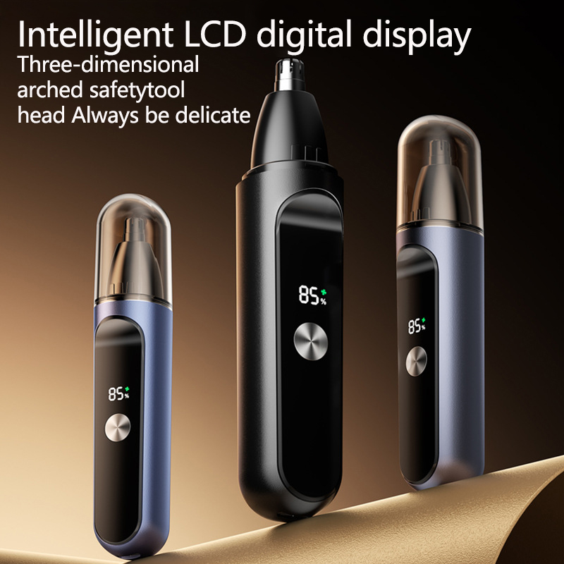 Nose Hair Trimmer - เครื่องตัดขนจมูกไฟฟ้าจอแสดงผลดิจิตอล LED อัจฉริยะพร้อมใบมีดสองคมสำหรับจมูก