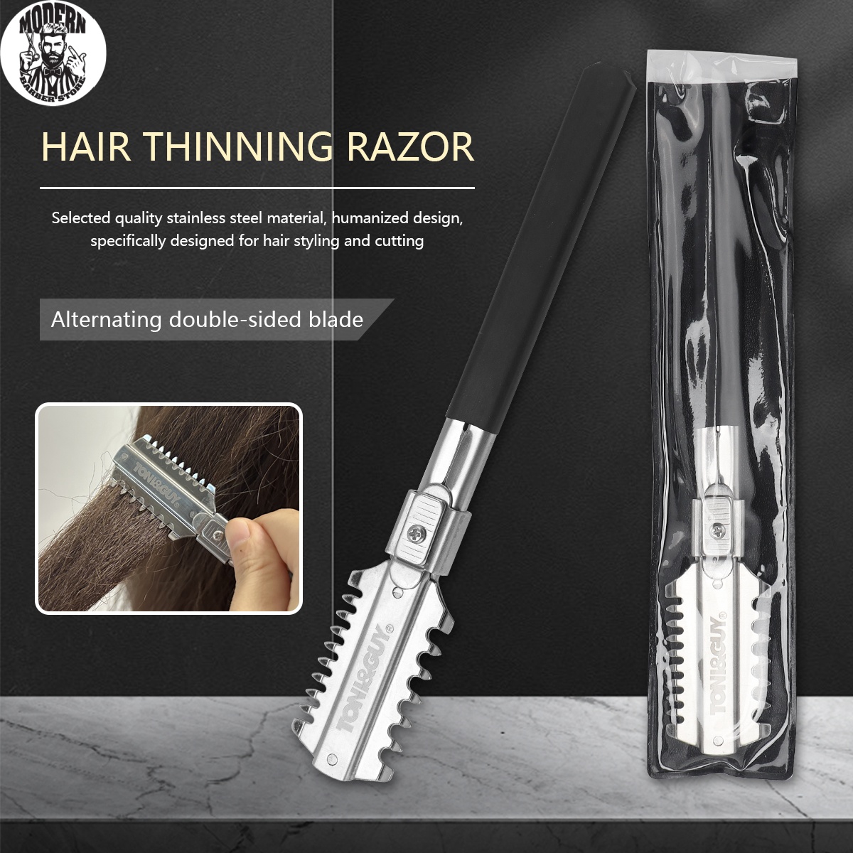 Grooming Men'S Hair - มีดโกนสองคมสำหรับตัดผม ใบมีดโกนแบบแมนนวล อุปกรณ์ตัดผม เครื่องเล็มหนวดเครา อุปกรณ์จัดแต่งทรงผมสำหรับร้านตัดผม