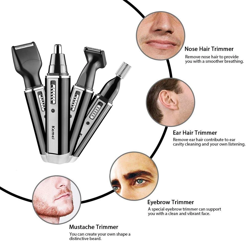 Kemei 4 in 1 Trimmer สําหรับชา - Men Grooming Hygiene บทวิจารณ์และราคา