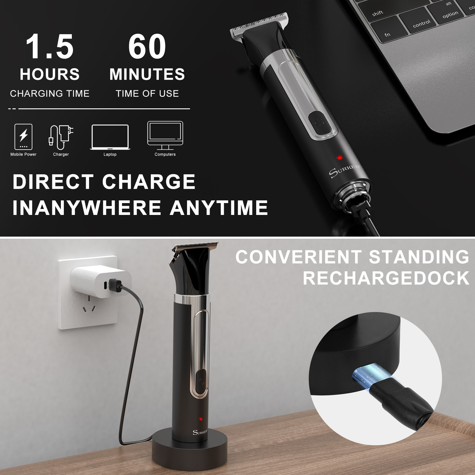 Surker 4-in-1 เครื่องโกนหนวดสํ - Men Grooming Home บทวิจารณ์และราคา
