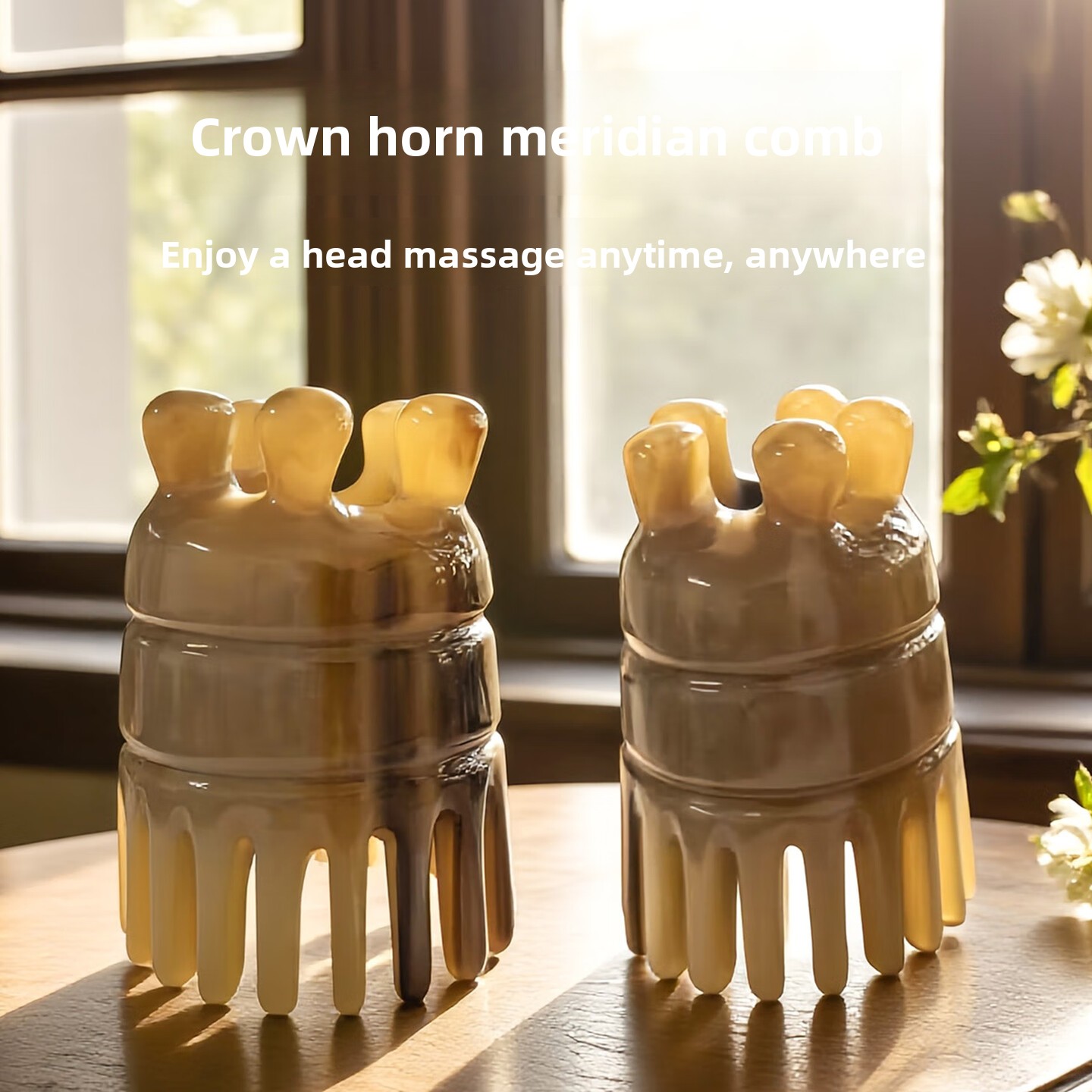 หวีนวดหนังศีรษะจากเขาธรรมชาติ  - Men Grooming Home บทวิจารณ์และราคา
